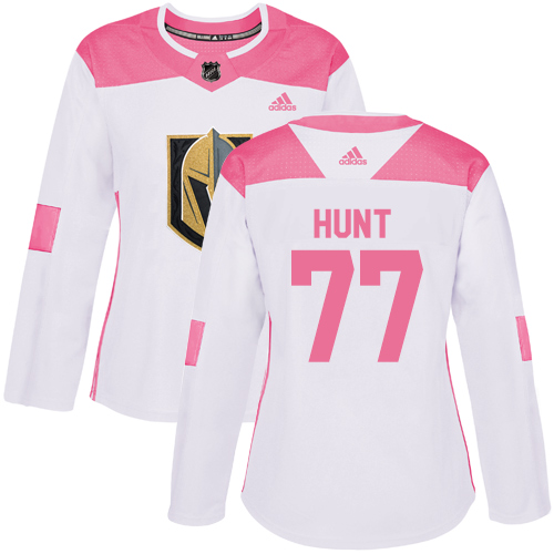 Adidas Golden Knights #77 Brad Hunt White/Pink Authentic Fashion Women's Stitched NHL Jersey